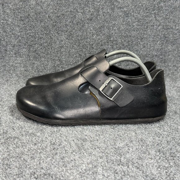 Birkenstock London Clogs Mens Size 11 Black Oiled Leather Slip On Buckle Sandals main image 13
